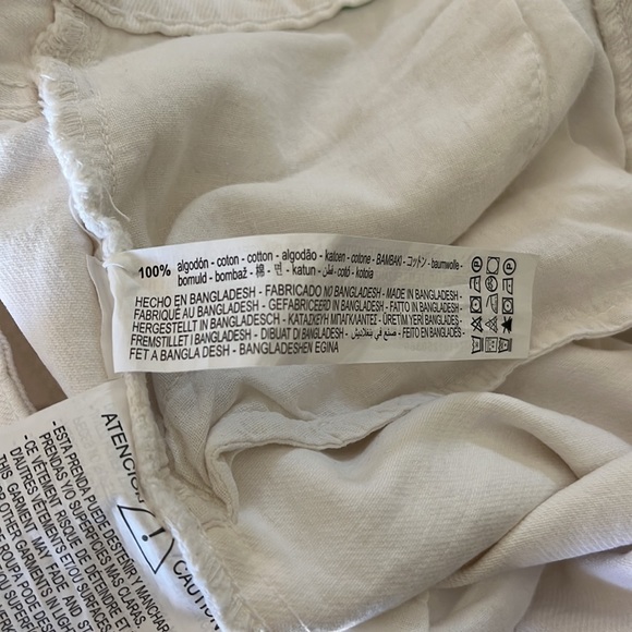 ZARA WHITE HIGH RISE BUTTON FLY JEAN SHORT SIZE 4 WORN ONCE PRISTINE - Picture 5 of 6